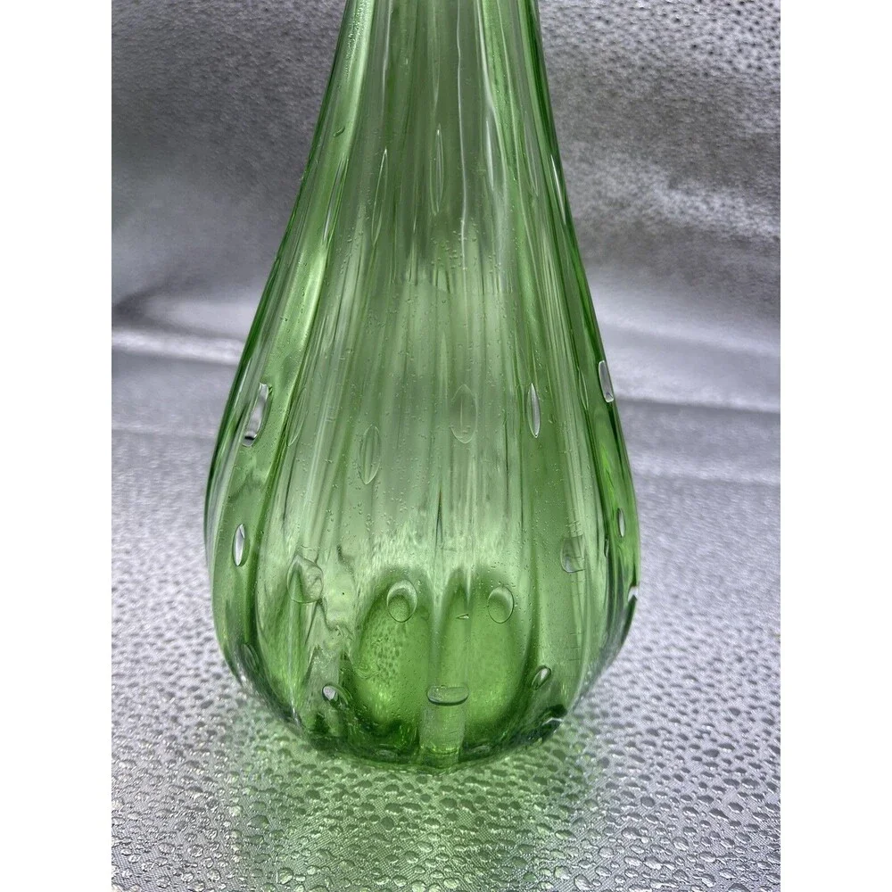 Vintage Hand Blown Murano Green Glass 12